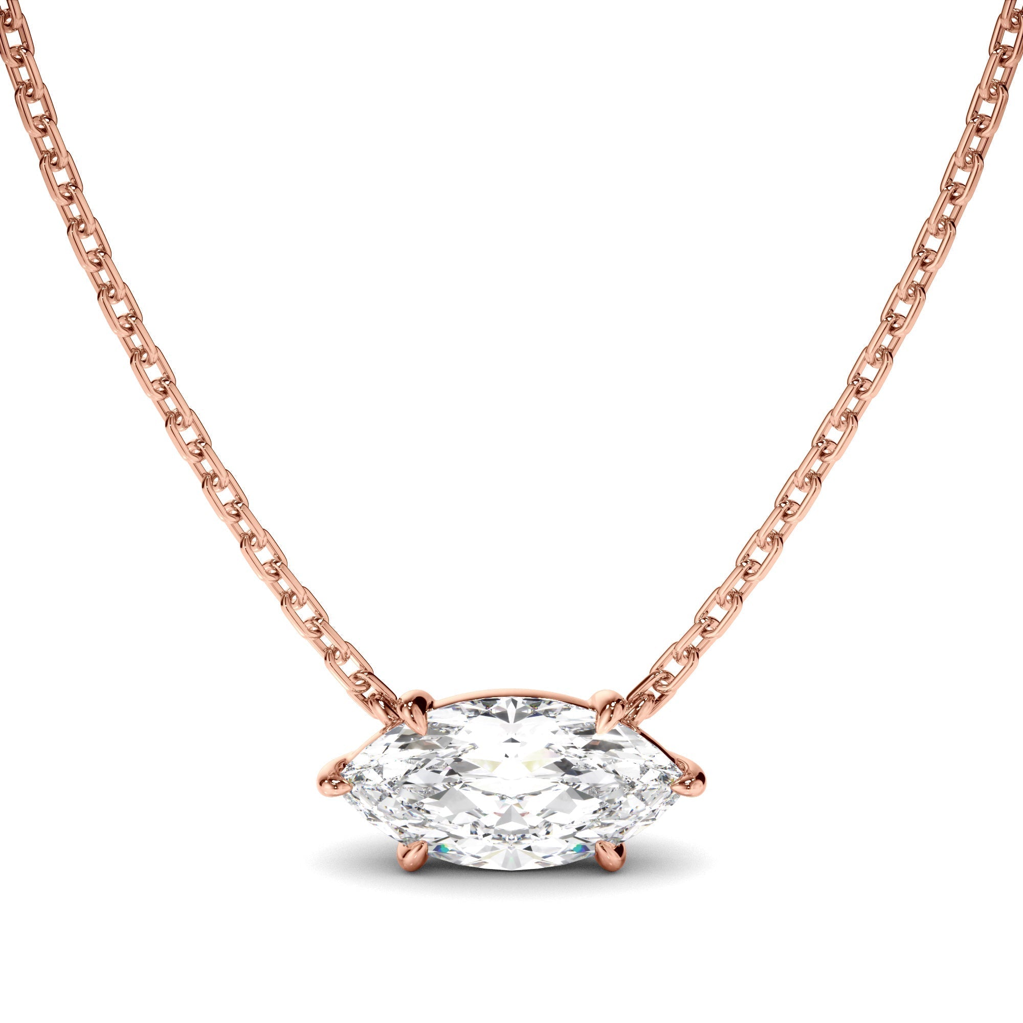 East West Marquise Cut Diamond Necklet
