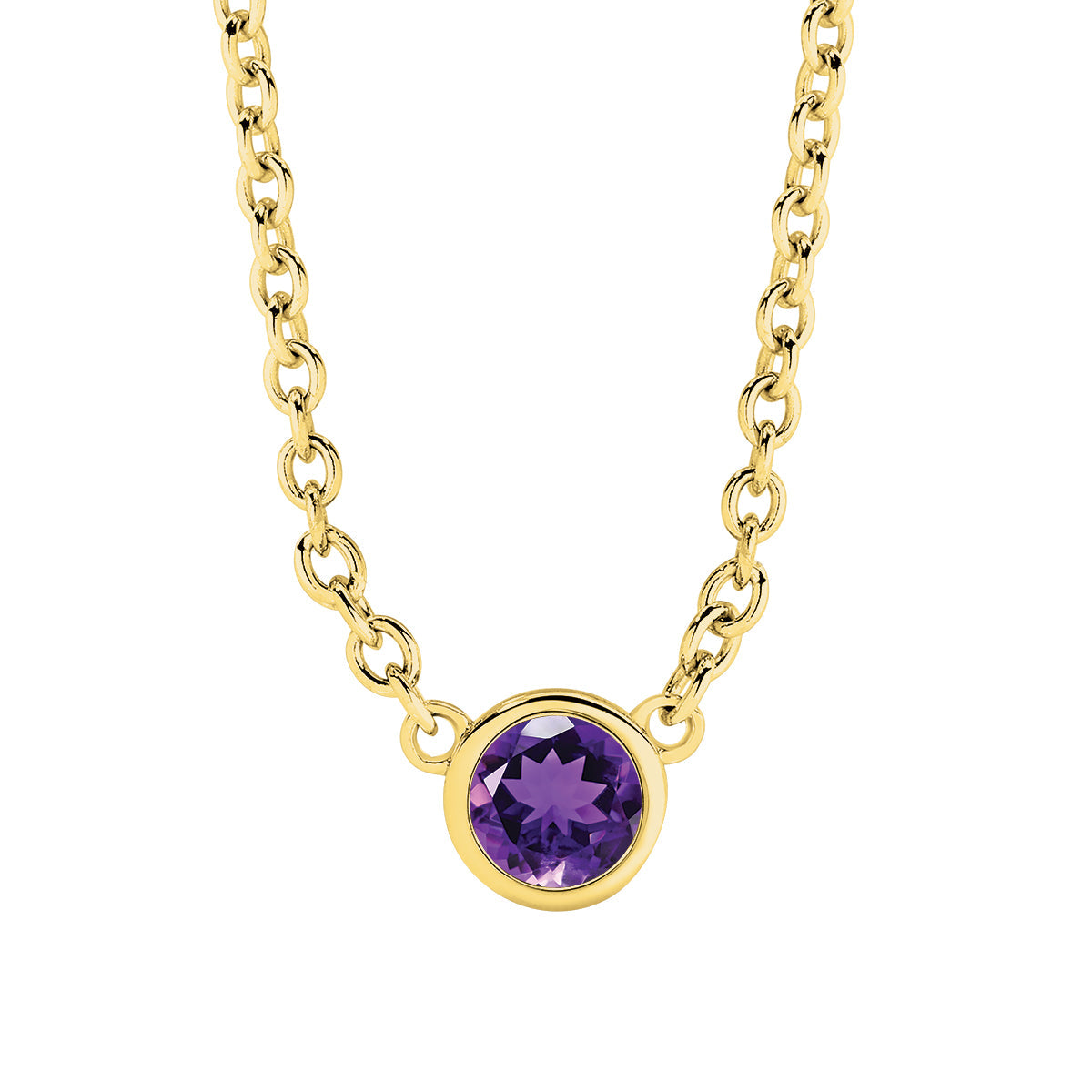 9ct Yellow Gold Amethyst Pendant