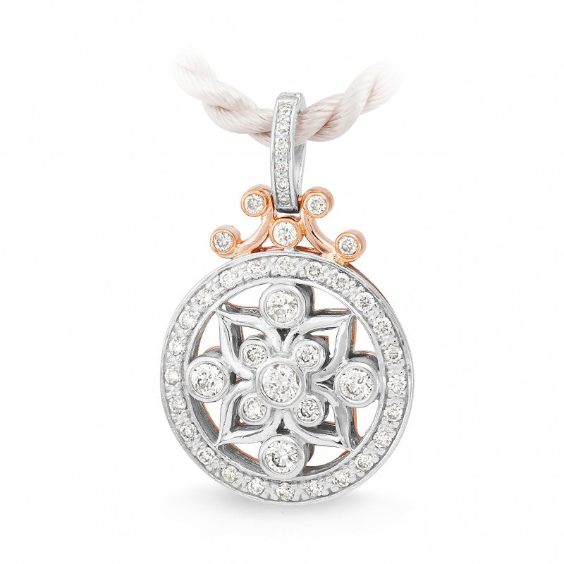 9ct Rose & White Gold Diamond Pendant