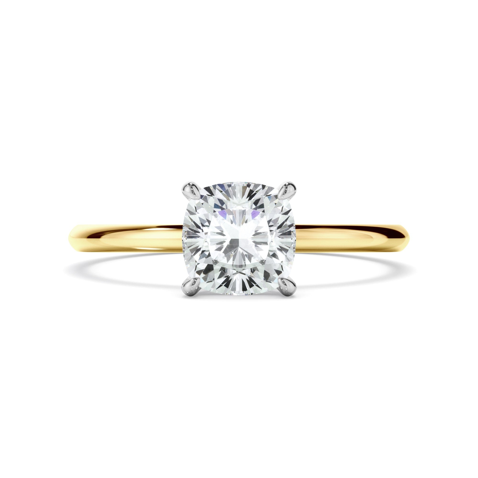 Cushion Cut Diamond Solitaire Engagement Ring