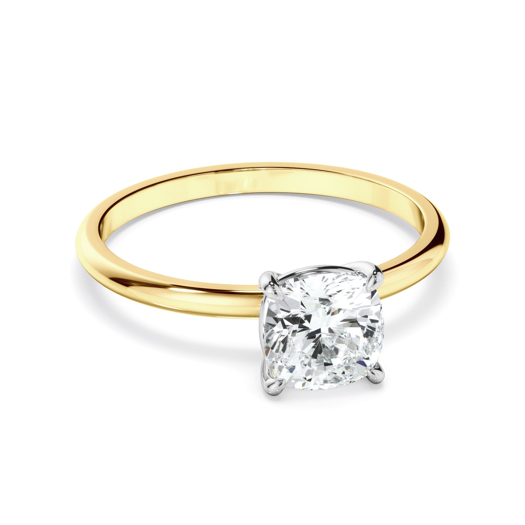 Cushion Cut Diamond Solitaire Engagement Ring