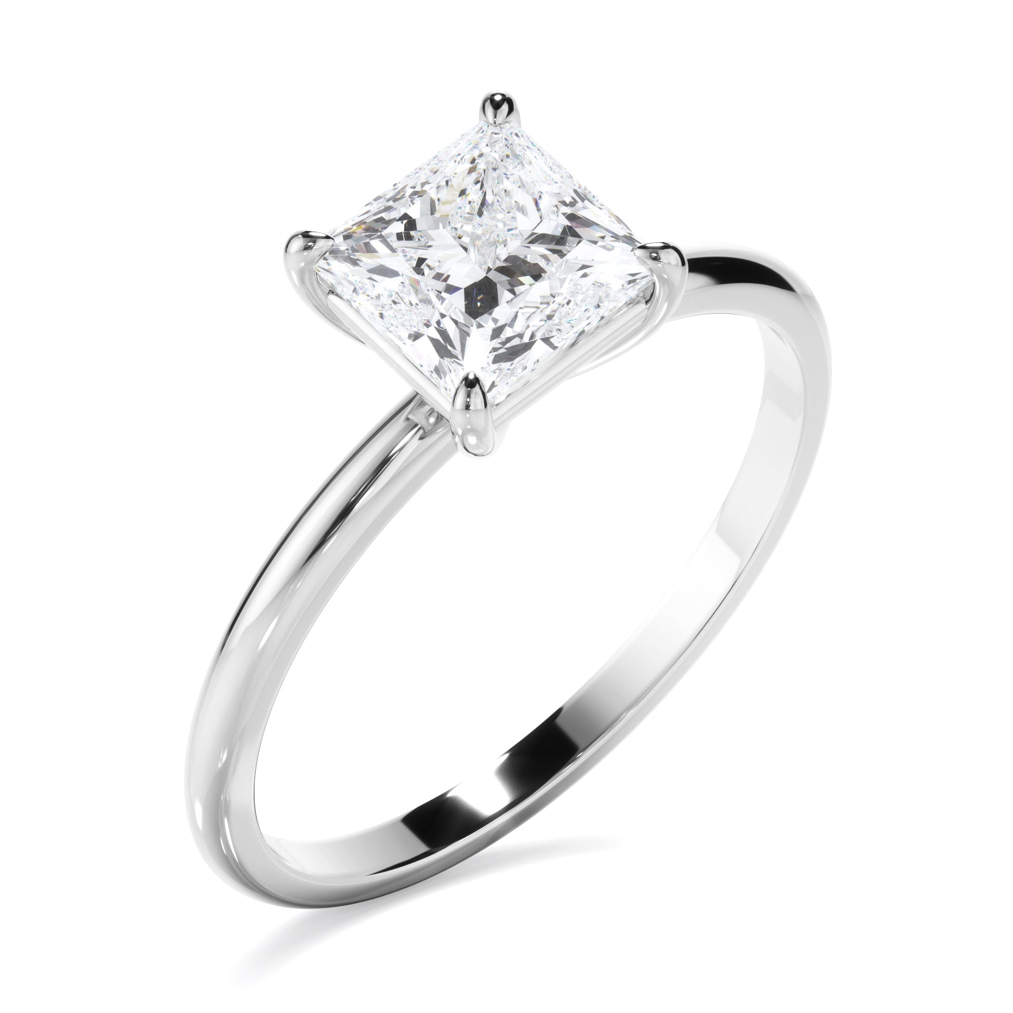 Princess Cut Diamond Solitaire Engagement Ring