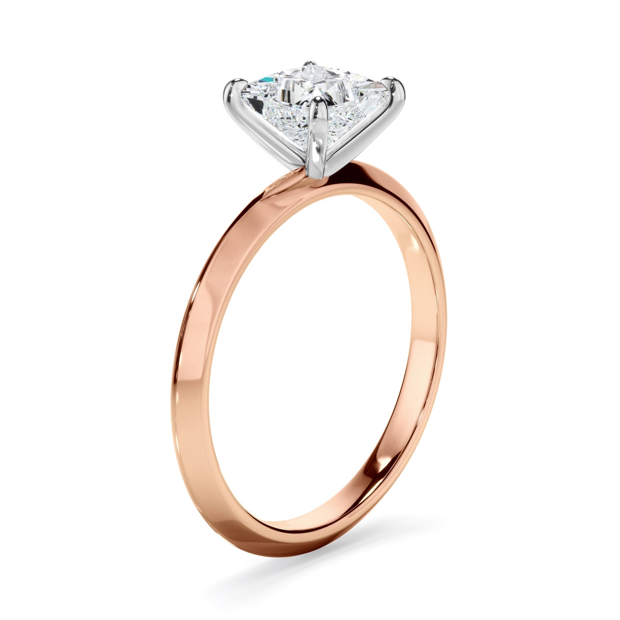 Princess Cut Diamond Solitaire Knife Edge Engagement Ring