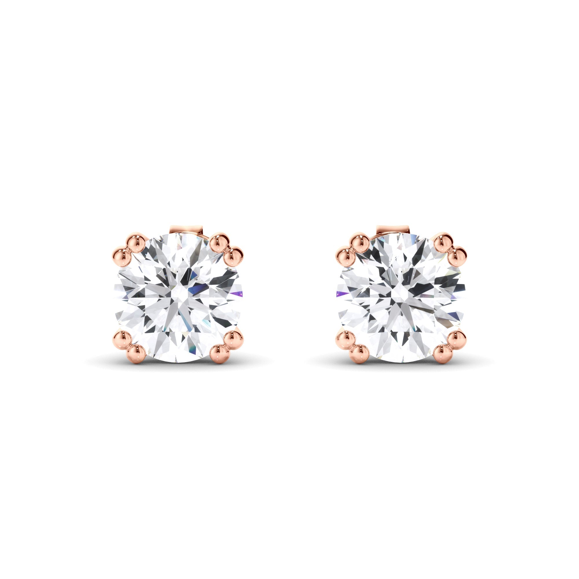 Round Brilliant Cut Diamond Stud Earrings