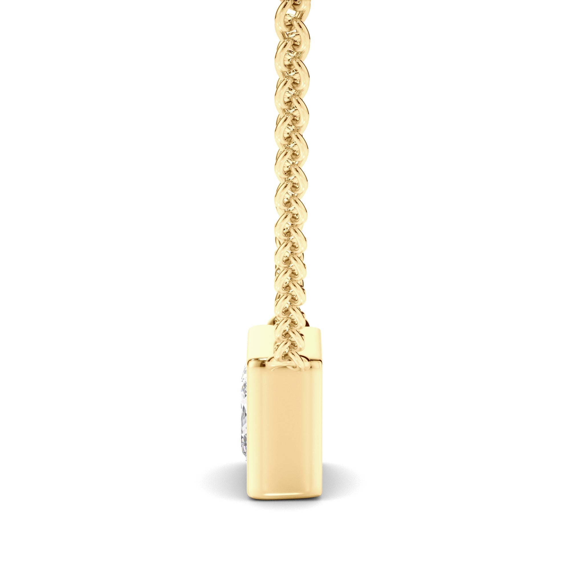 Princess Cut Diamond Bezel Set Necklet