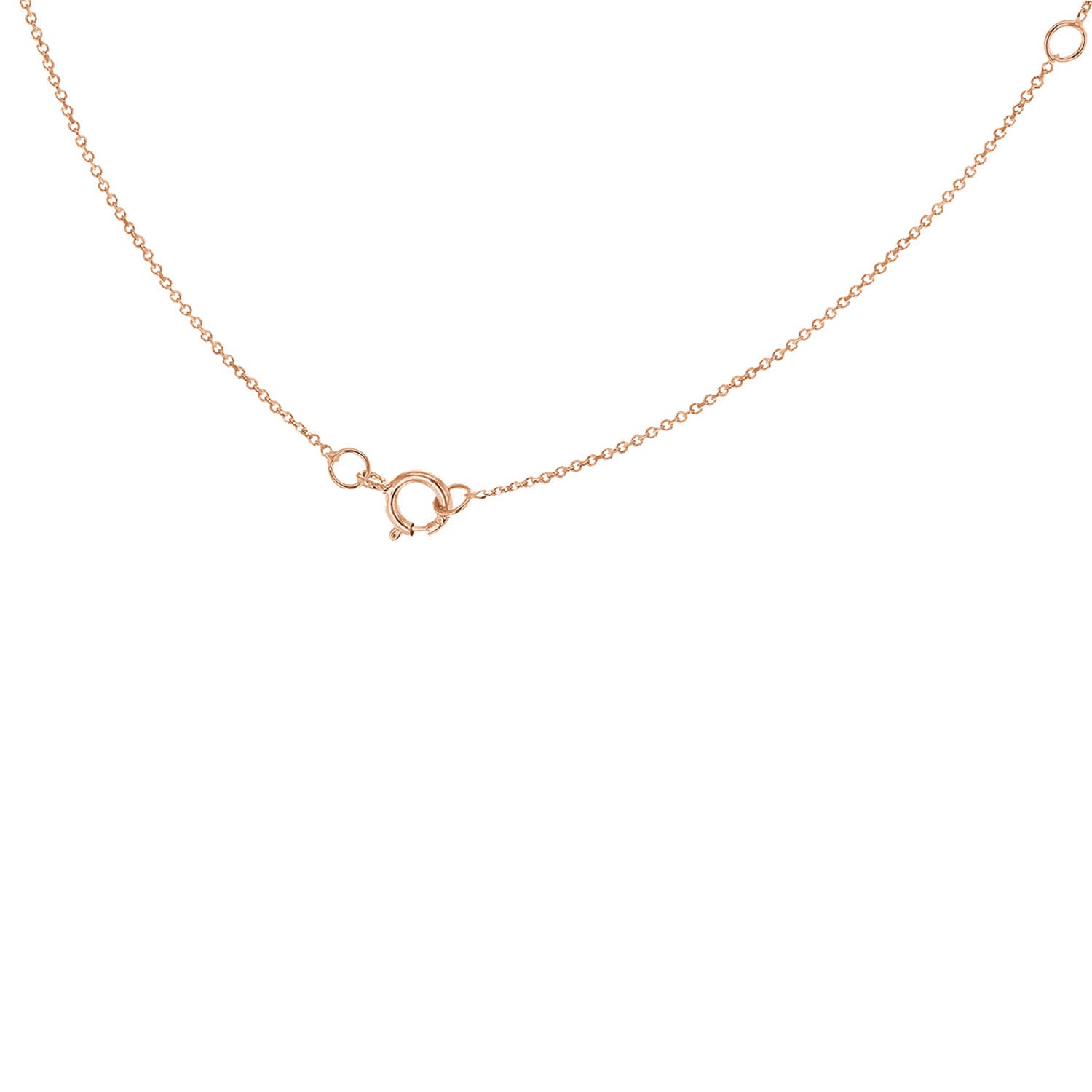 9ct Rose Gold 'R' Initial Adjustable Letter Necklace 38/43cm