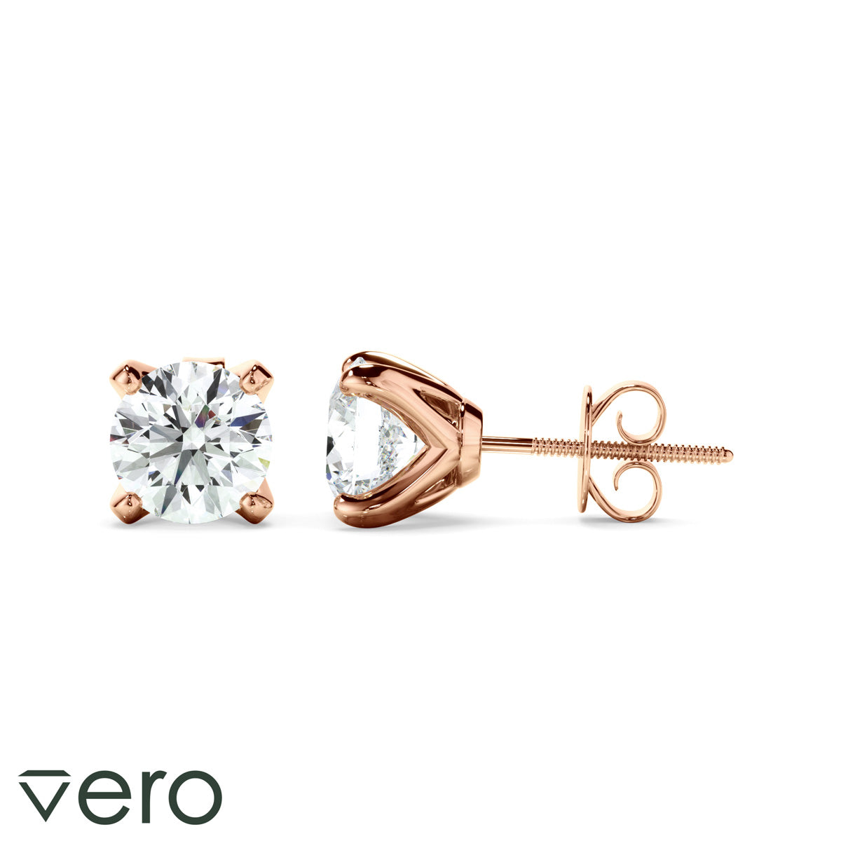 1ct Round Brilliant Cut Lab Grown Diamond Stud Earrings