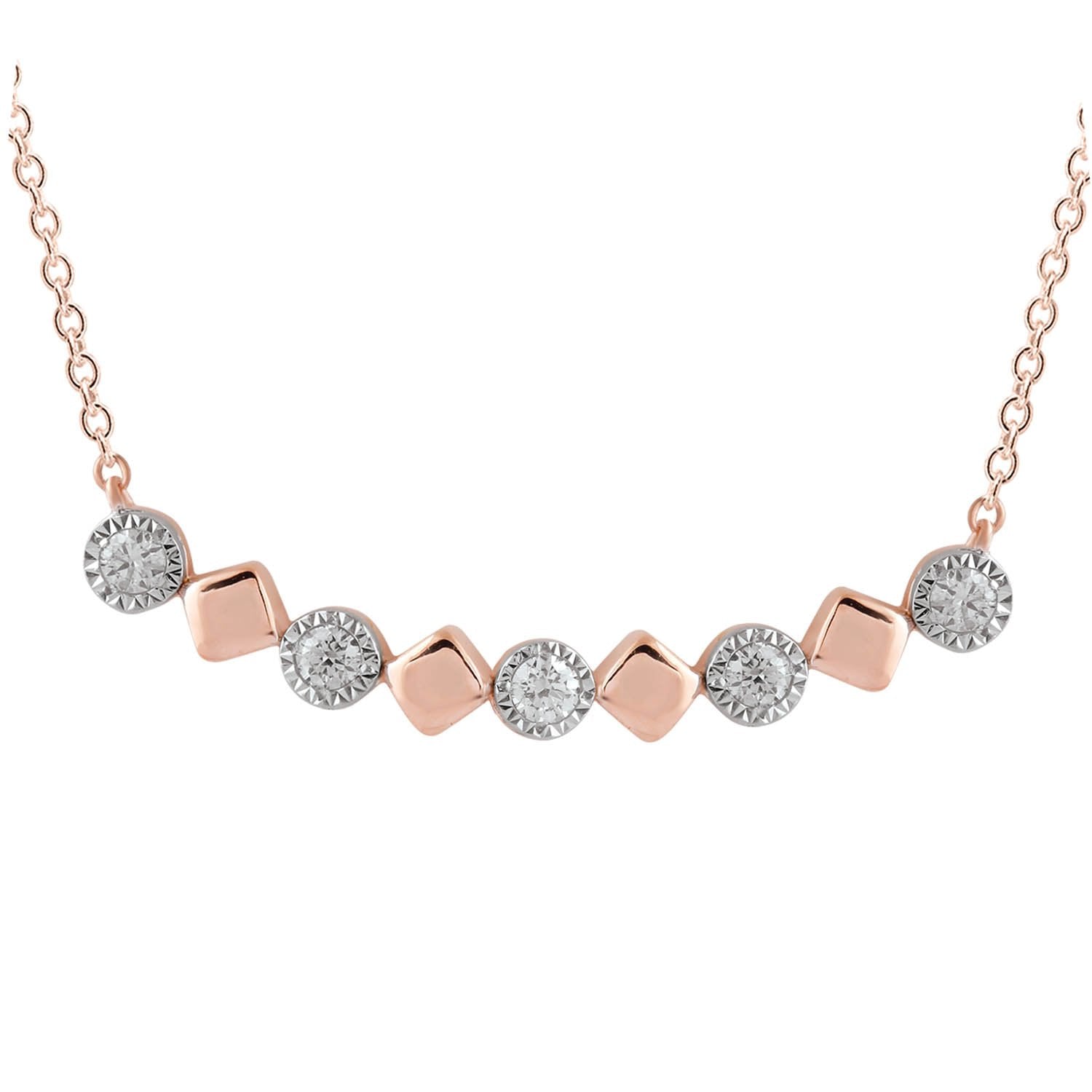 9ct Rose Gold 0.15ct Diamond Necklace