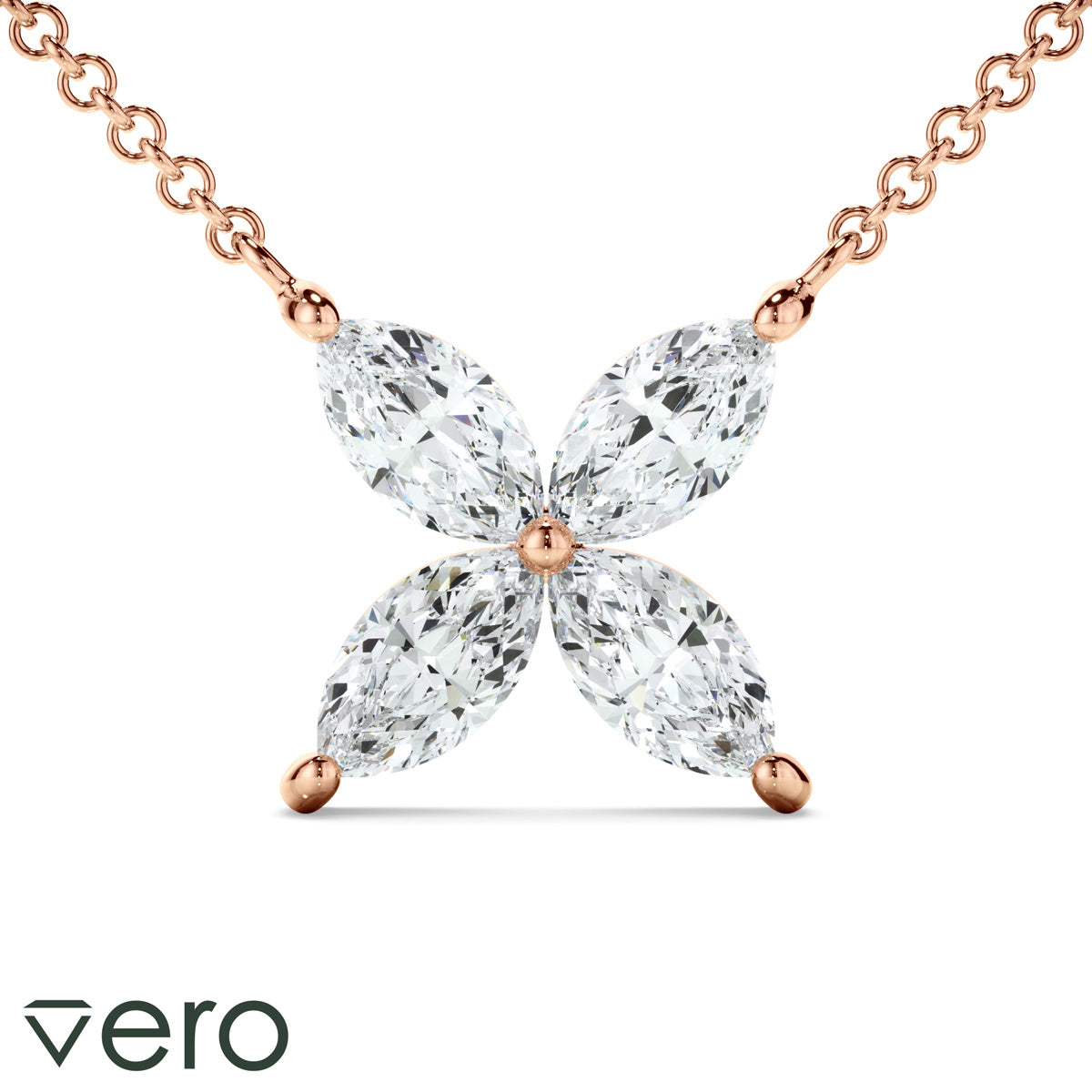 1ct Lab Grown Diamond Flower Necklet