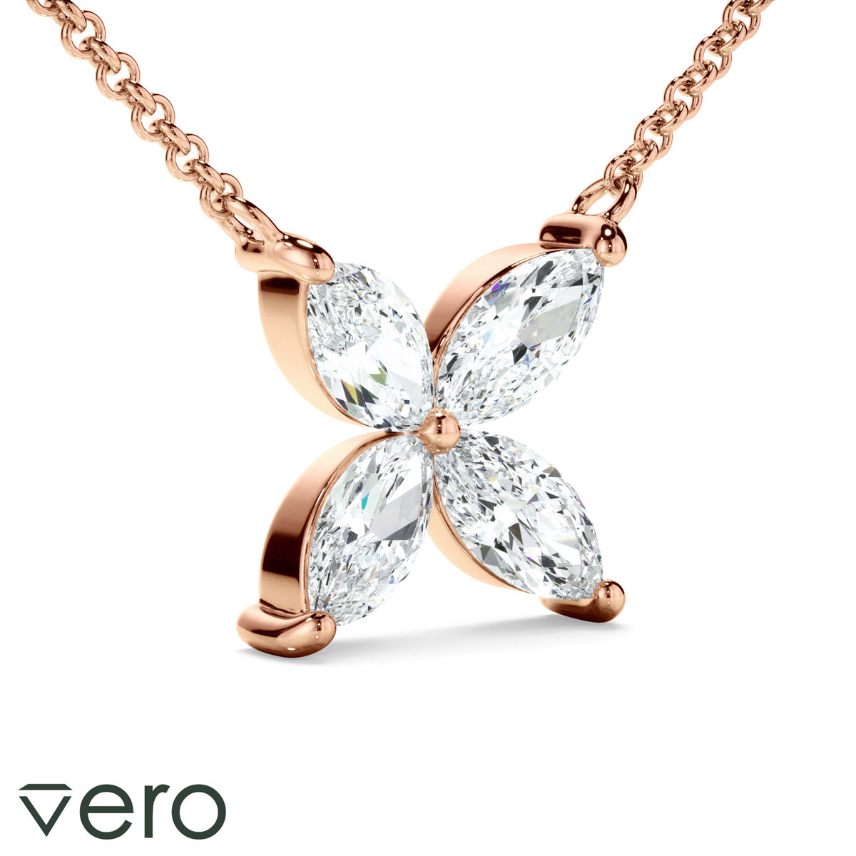 1ct Lab Grown Diamond Flower Necklet