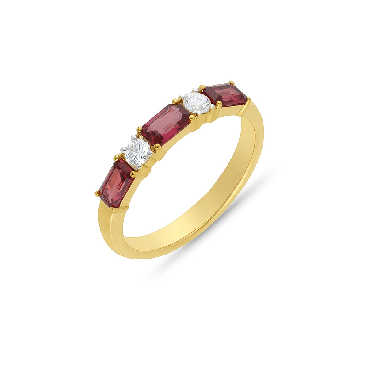 18ct Yellow Gold Ruby & Diamond Ring