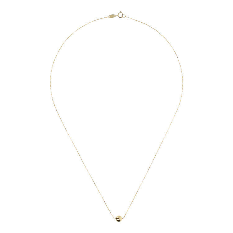 9ct Yellow Gold Single Ball Necklace 45cm