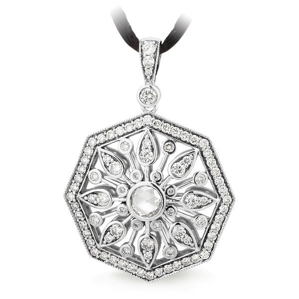 18ct White Gold Vintage Diamond Pendant