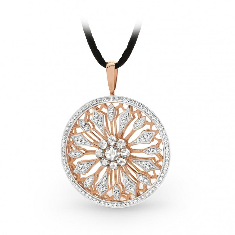 18ct Rose & White Gold Diamond Pendant