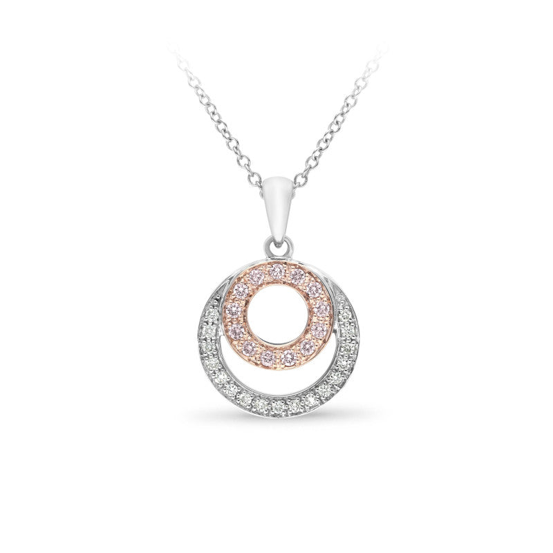9ct White & Rose Gold Argyle Pink Caviar Diamond Pendant